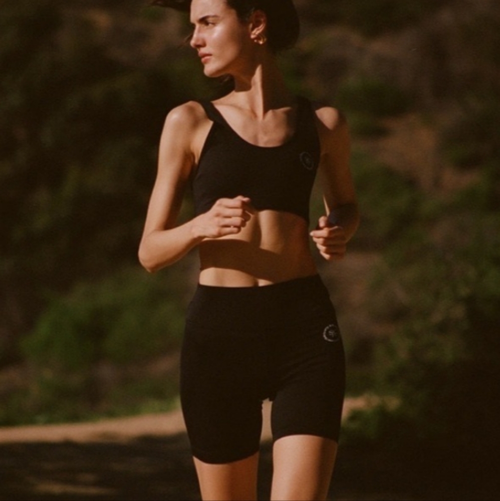 Sporty & Rich Cotton Black Biker Shorts